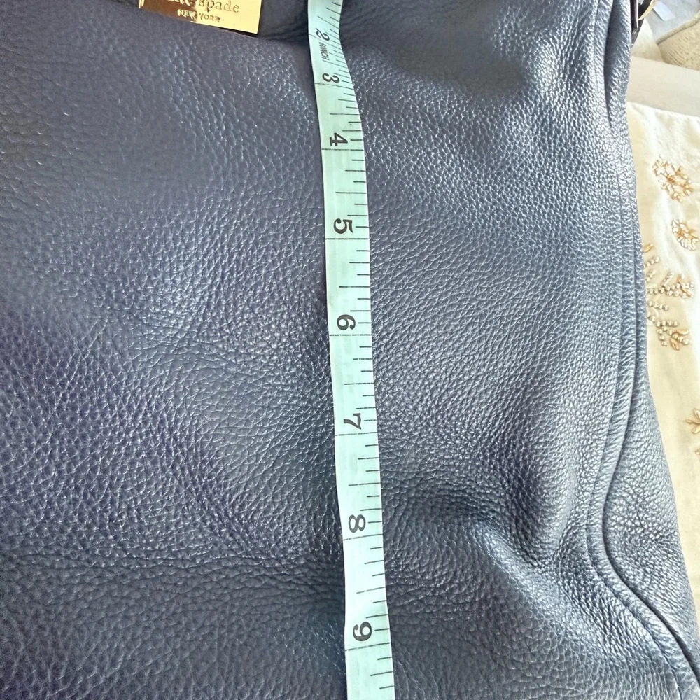 Kate Spade New York Navy Pebbled Leather Hobo Shoulder Bag Gold Hardware